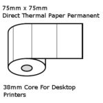 75mm x 75mm Thermal Labels 500 per Roll